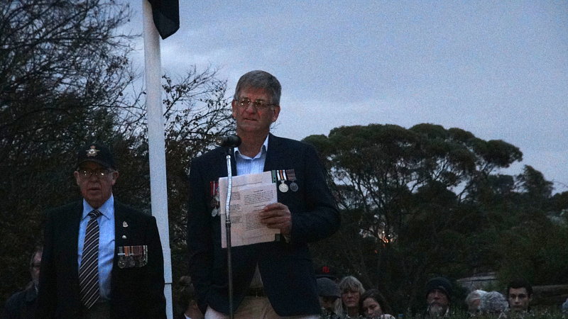 Glen Mickan of Adelaide spoke of his Uncle's ultimate sacrifice in Papua New Guinea and Burma