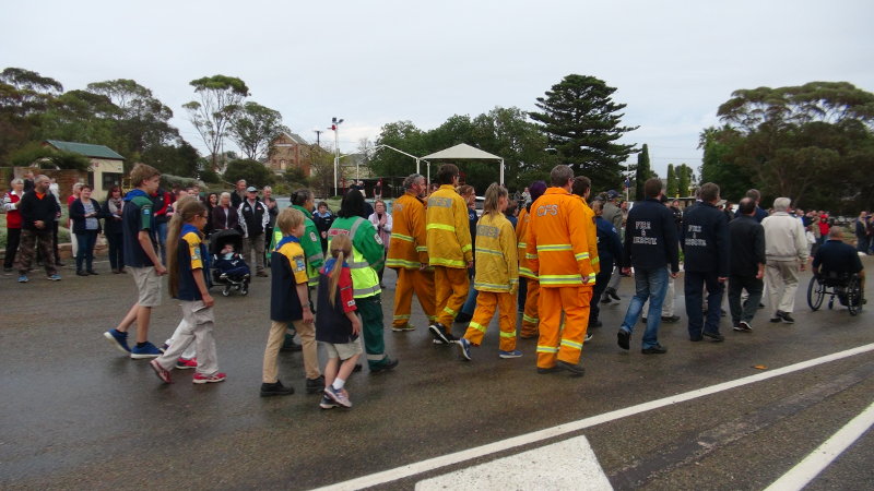 Service Personnel and Scouts formed the rear as they marched past the crowd