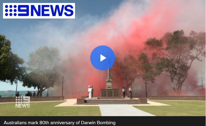 Chanel 9 News video Australia commemorates 80th anniversary of Darwin Bombing