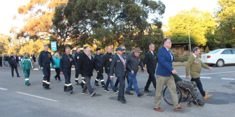 Local RSL Members March to the Clubrooms on ANZAC morning 2024