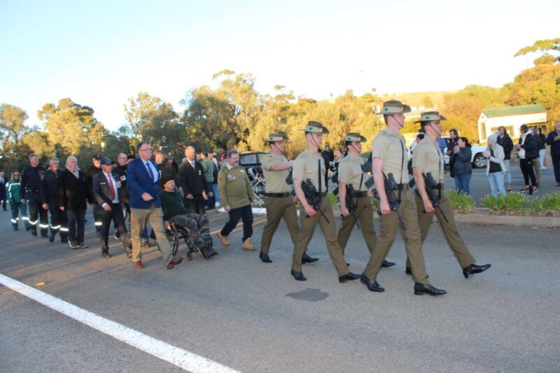 Marching to the Eudunda RSL Rooms
